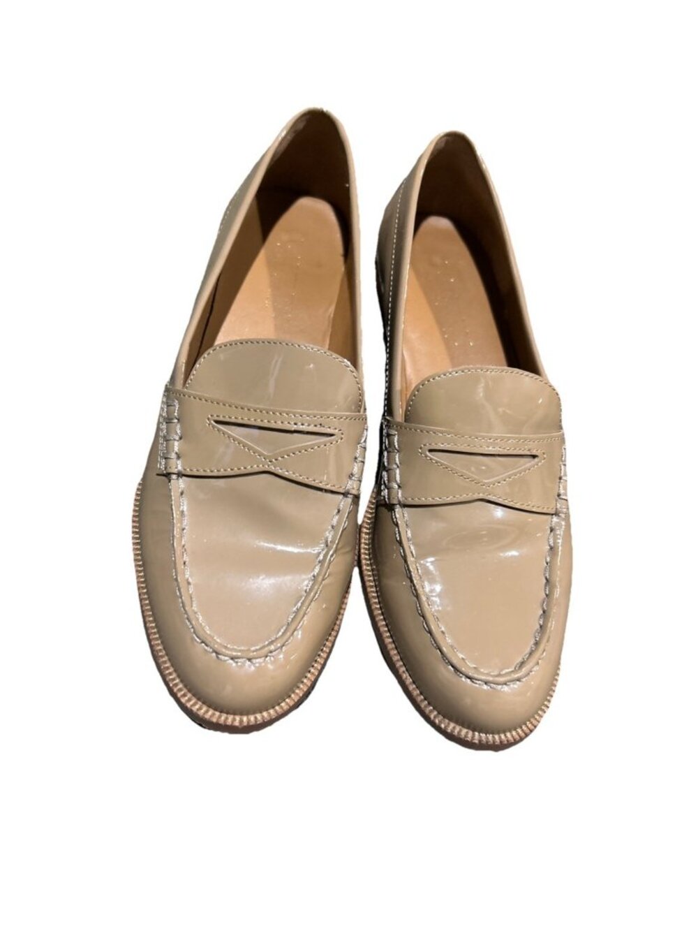Ralph Lauren Barrett Penny Loafer Slip-On Patent Leather Walnut Brown 6.5 B - Picture 2 of 9